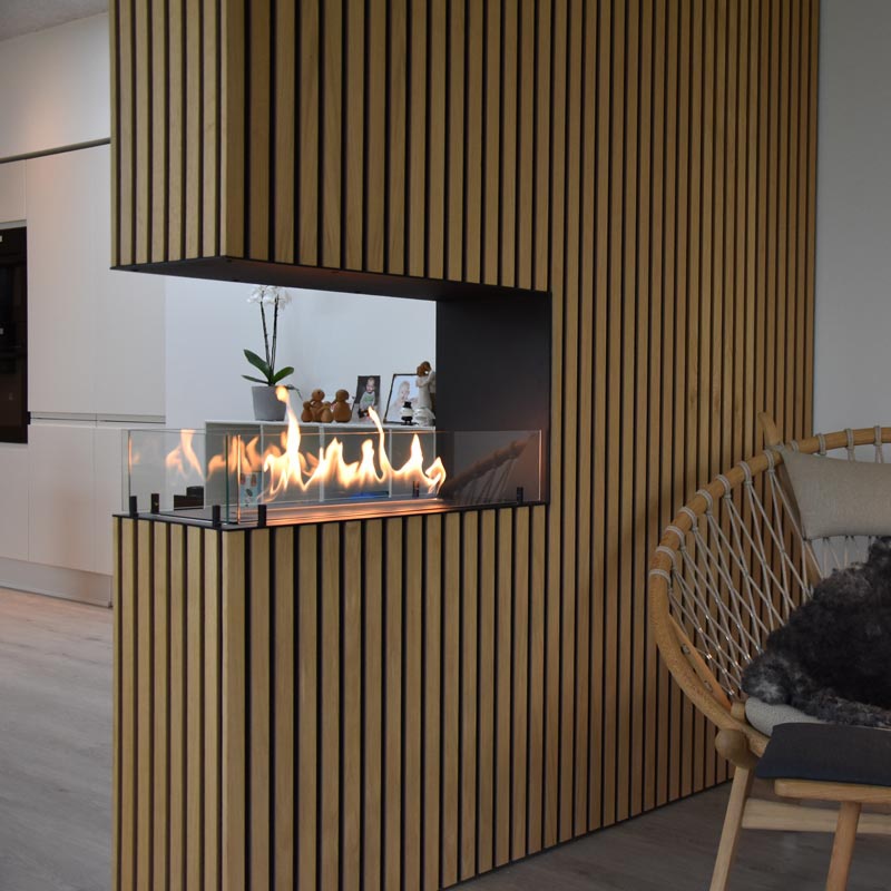 Kundfavorit: Foco Room Divider etanolkamin för inbyggnad Kundfavorit: Foco Room Divider