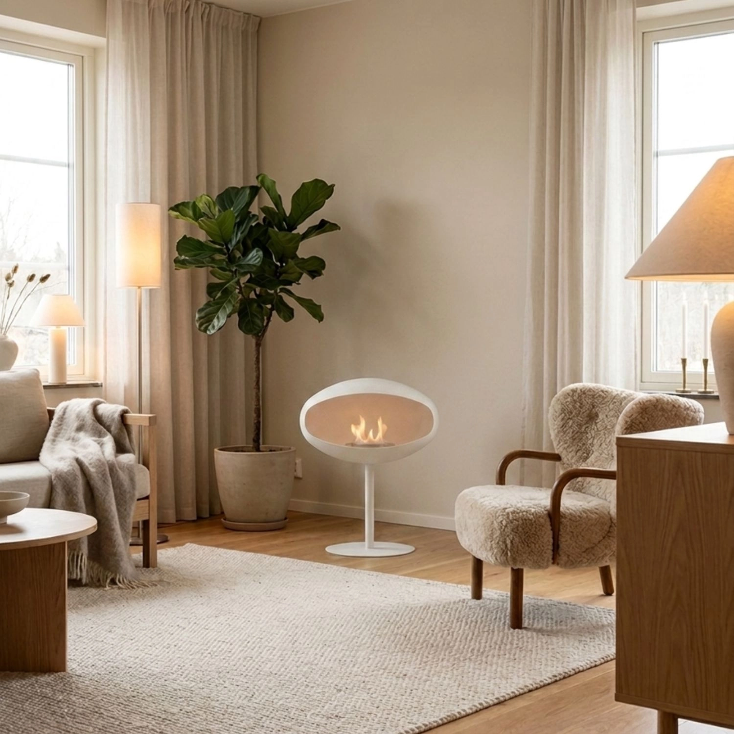 Cocoon Pedestal - Vit