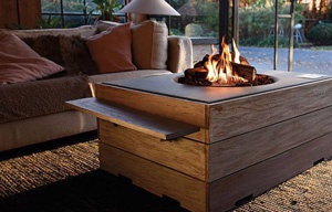 Utomhus kamin bord