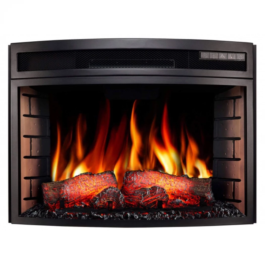 Panorama elektrisk kamin - elektrisk insats - 3D-flameffekt och justerbar värme