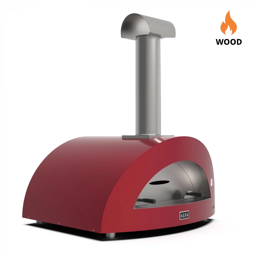 Moderno 5 Pizze Röd - Vedeldad pizzaugn