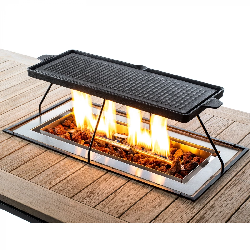 Rektangulär grillplåt - 25 x 72 x 34 cm Happy Cocooning  | Etanolkamin-shop.se | Utomhus gaskamin tillbehör