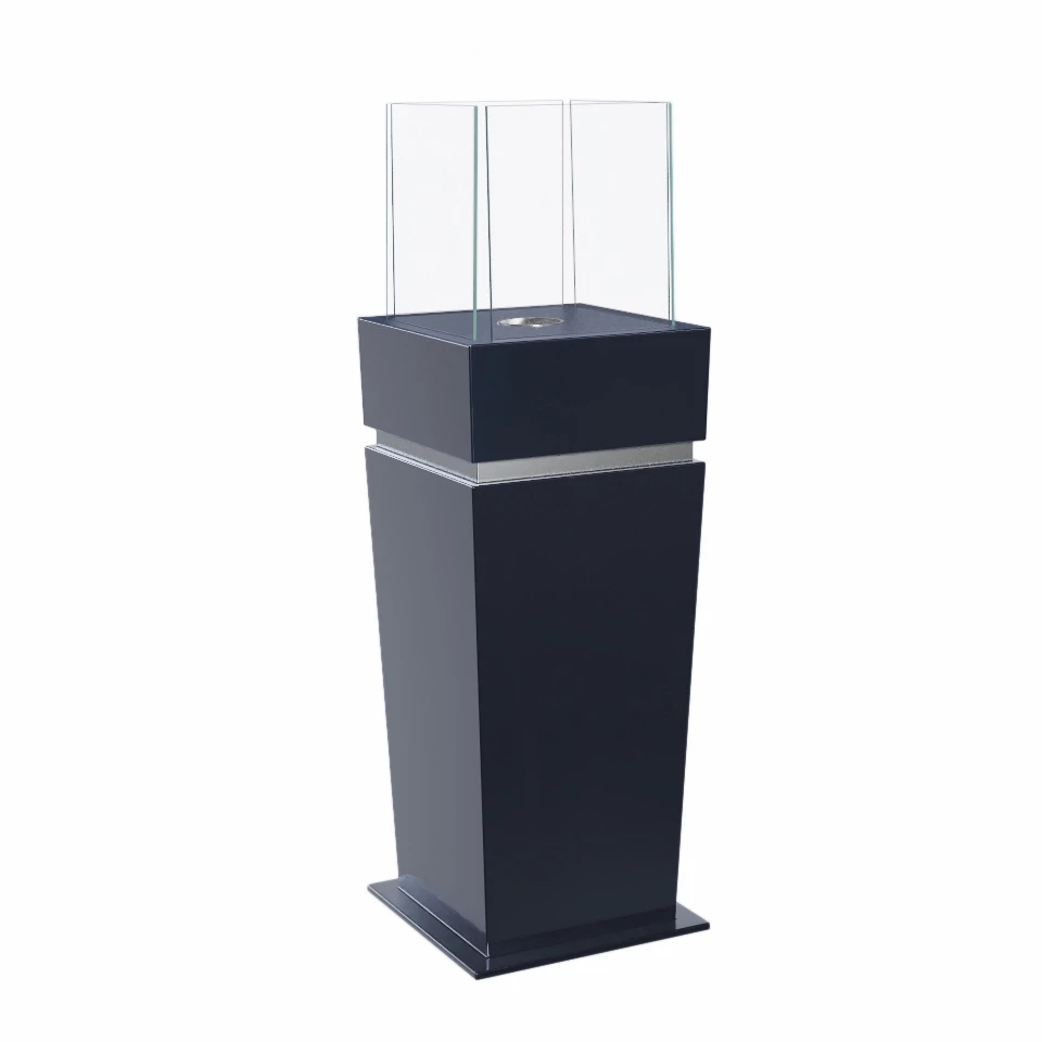 Fristående etanolkamin med glas - svart ScandiFlames | Etanolkamin-shop.se | Fristående utomhus etanolkamin , Fristående etanolkamin