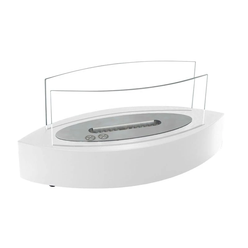 Oval bordskamin i vitt ScandiFlames  | Etanolkamin-shop.se | Bordskamin