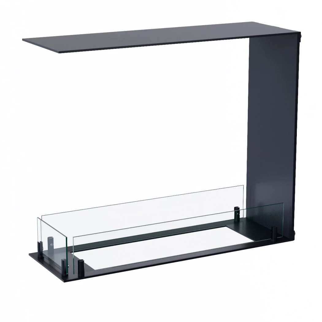 Foco Room Divider 600 Slim - Slim Rumdelare med inbyggd biofireplace - För en mysig atmosfär - Pulverlackerad rostfritt stål