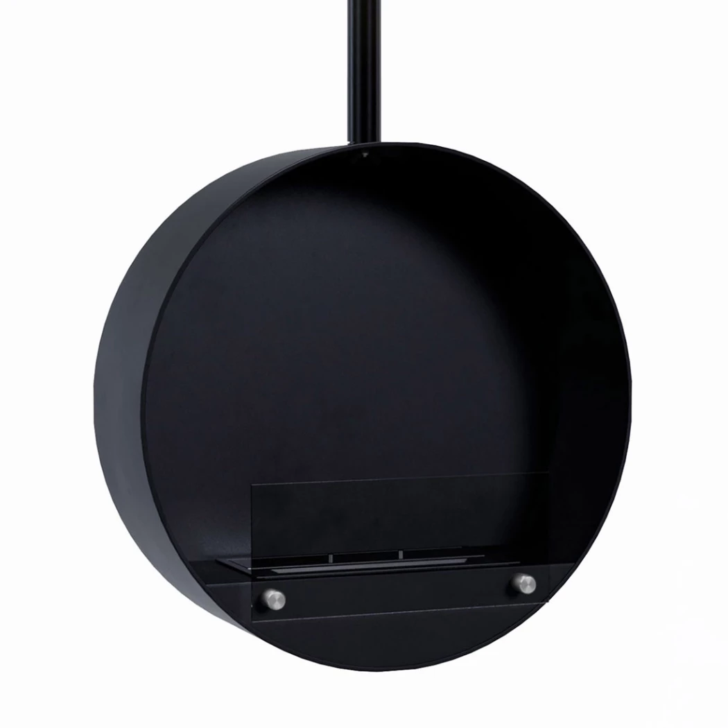 ScandiFlames Ottawa svart Hängande Bioetanol Eldstad - 60 cm - Takmonterad - Justerbar stång