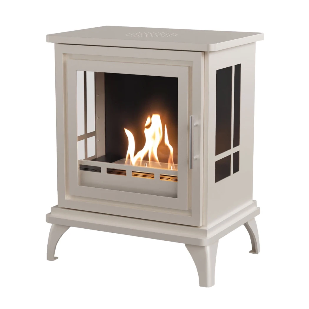 ScandiFlames Nashville Oyster Vit – Fristående Bioetanol Kamin – 6 timmars brinntid – 2 kW värmeeffekt