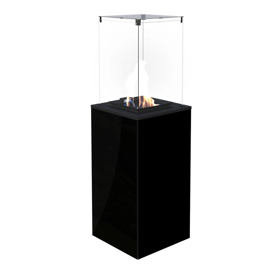 Deluxe Patio outdoor gaskamin - Svart | Etanolkamin-shop.se | Fristående utomhus gaskamin