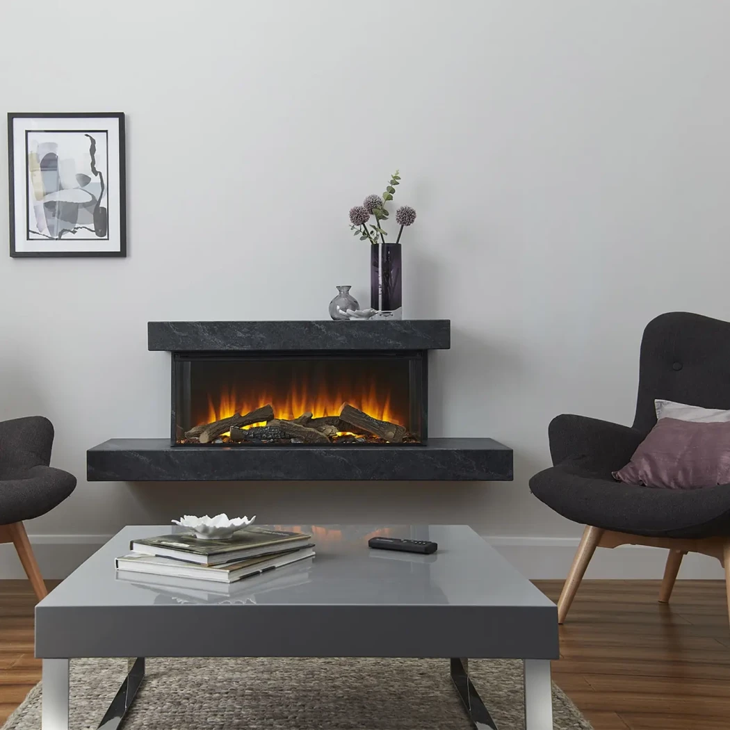 Brockenhurst 870 - Grå Marmor Elkamin British Fires  | Etanolkamin-shop.se | Elektrisk spisinsats