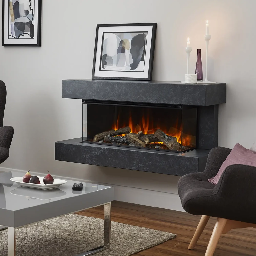 Winchester 1600 - Grå Marmor Elektrisk kamin