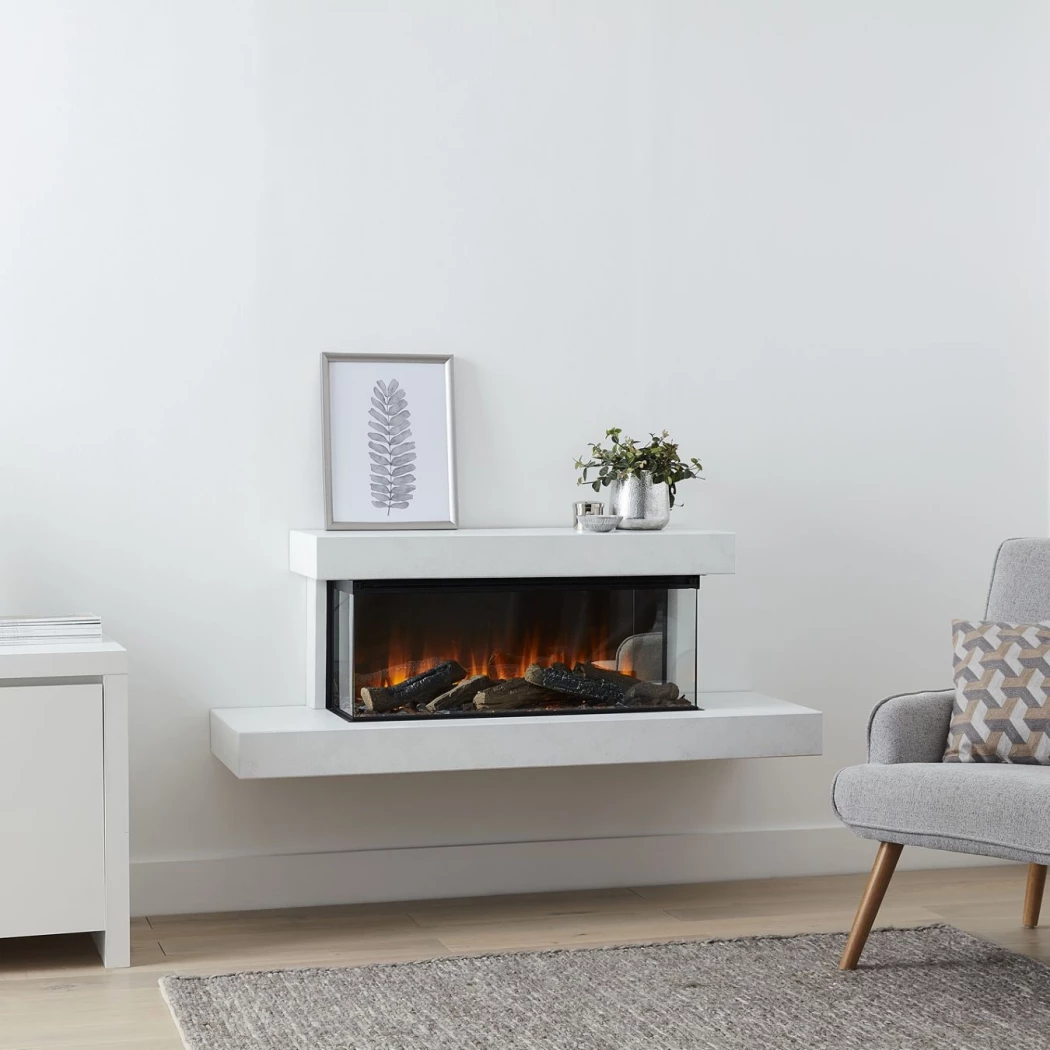 Brockenhurst 1200 - Vit Marmor British Fires  | Etanolkamin-shop.se | Floating