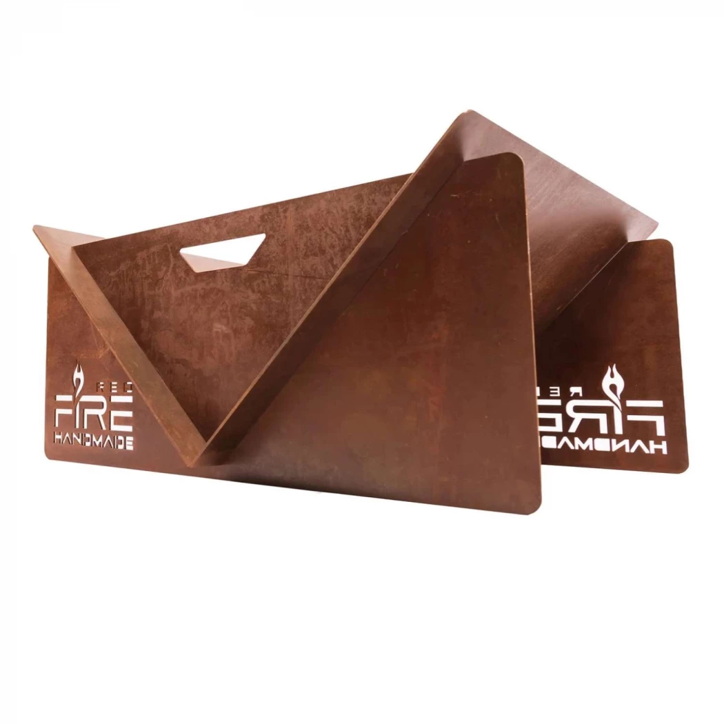 V-formet bålfad i rust