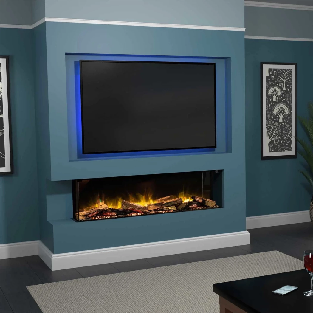 E-FX 1300 - 51" Flamerite Fires  | Etanolkamin-shop.se | 3-sidig inbyggd elkamin