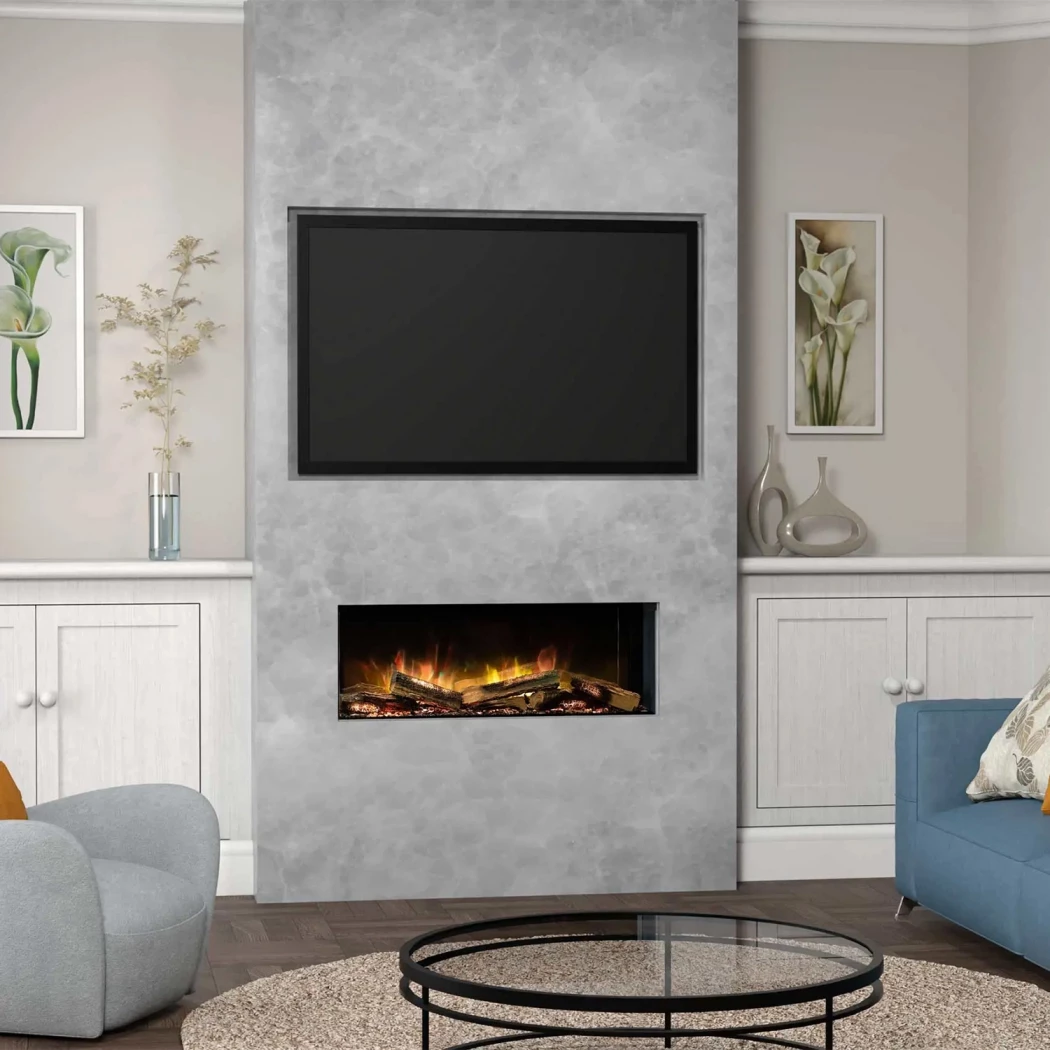 E-FX 1000 - 40" Flamerite Fires  | Etanolkamin-shop.se | 3-sidig inbyggd elkamin