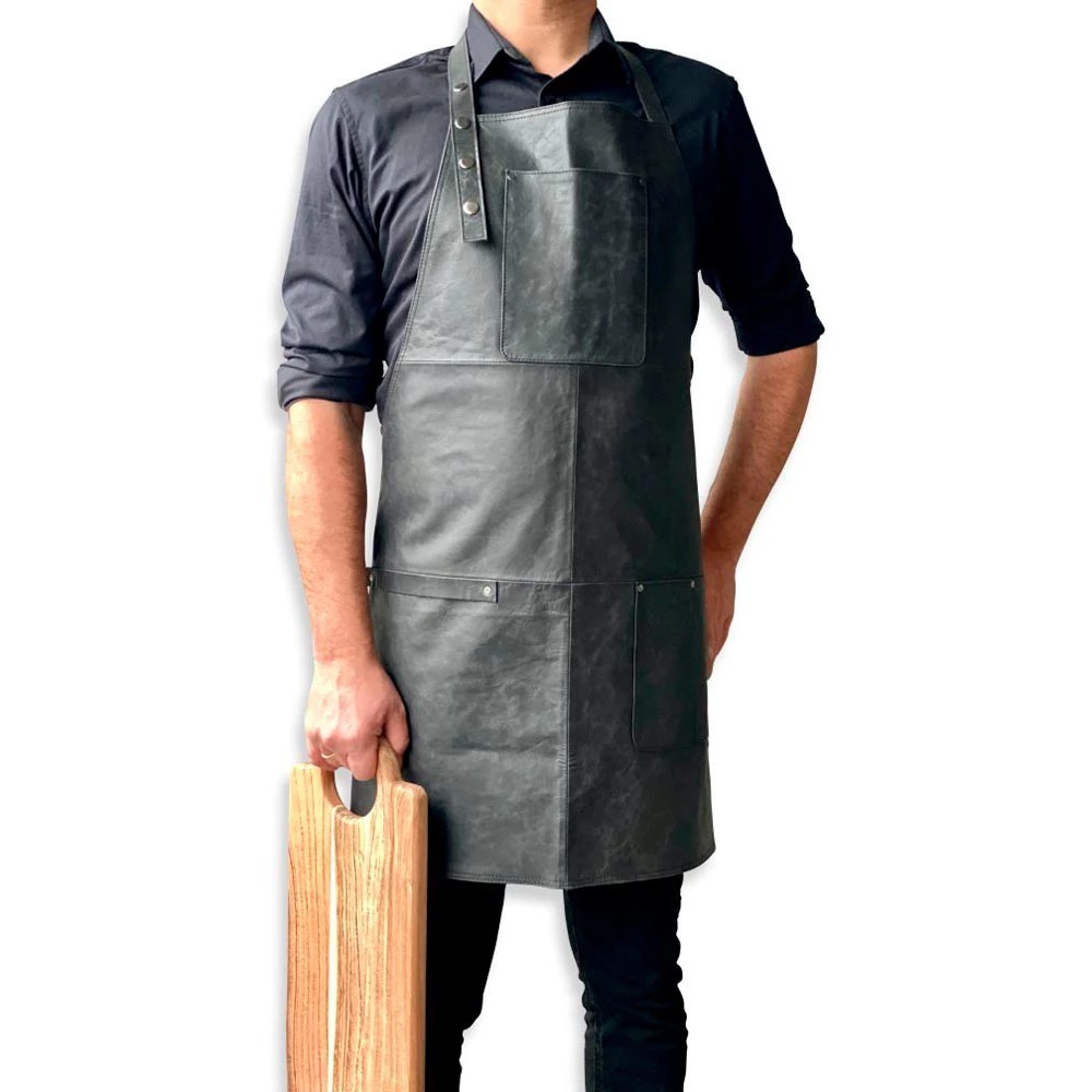 Förkläde i svart läder | Etanolkamin-shop.se | Grilltillbehör