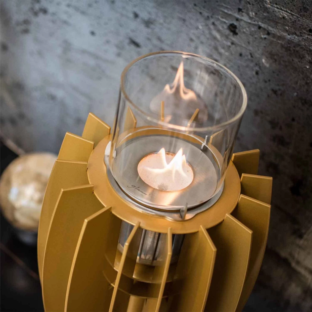 Tuli Bordskamin – Guld GlammFire  | Etanolkamin-shop.se | Bordskamin