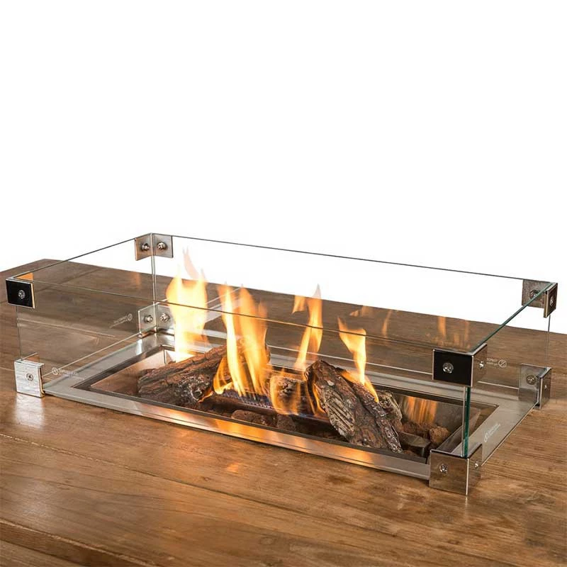 Rektangulärt skyddsglas - 17 x 72 x 35 cm Happy Cocooning | Etanolkamin-shop.se | Utomhus gaskamin tillbehör