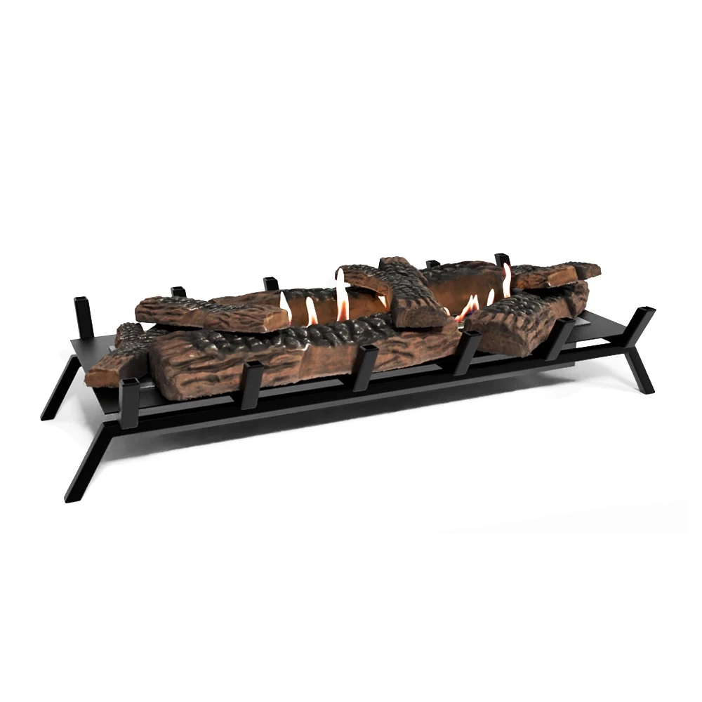Grate XL - 80 cm insats med dekorativt trä ScandiFlames | Etanolkamin-shop.se | Insats i existerande kamin