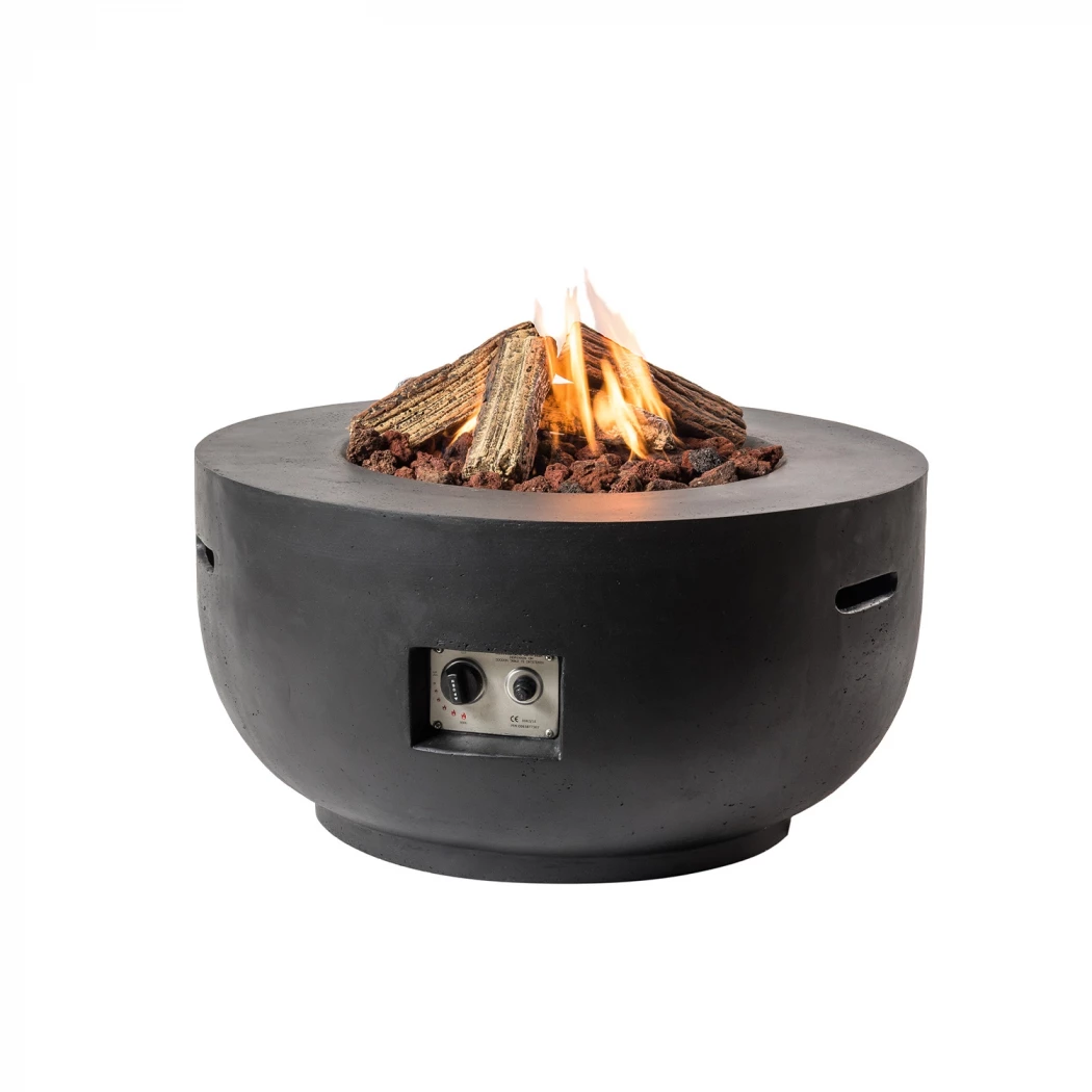 Bowl eldbord med gasbrännare - svart Happy Cocooning  | Etanolkamin-shop.se | Eldbord med gasbrännare