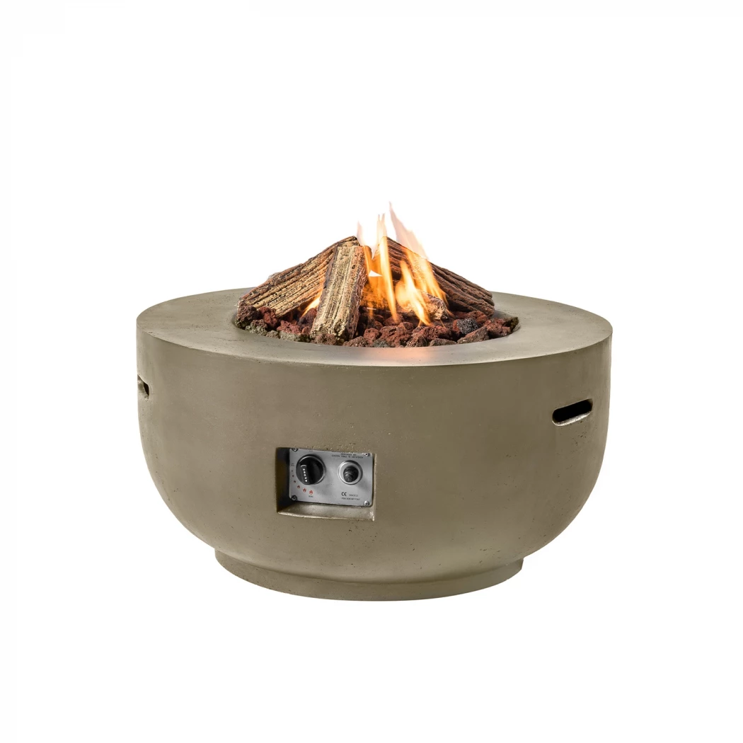 Bowl eldbord med gasolbrännare - taupe Happy Cocooning  | Etanolkamin-shop.se | Eldbord med gasbrännare