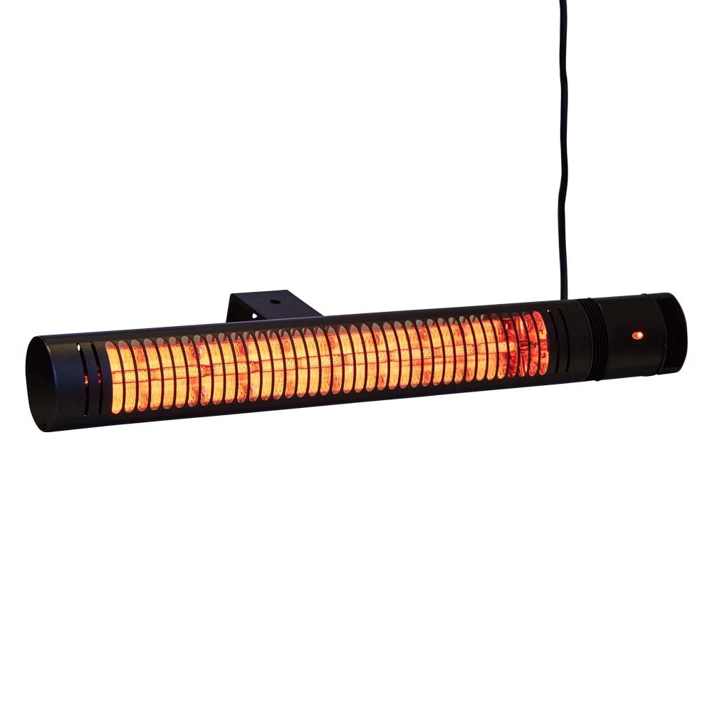 Terrassvärmare HEAT1 high-line 2000W svart HEAT1  | Etanolkamin-shop.se | Väggmonterad elektrisk terrassvärmare