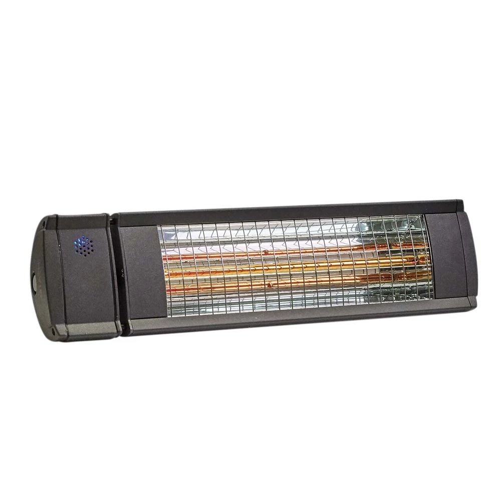 Terrassvärmare HEAT1 high-line 2000W svart HEAT1  | Etanolkamin-shop.se | Väggmonterad elektrisk terrassvärmare