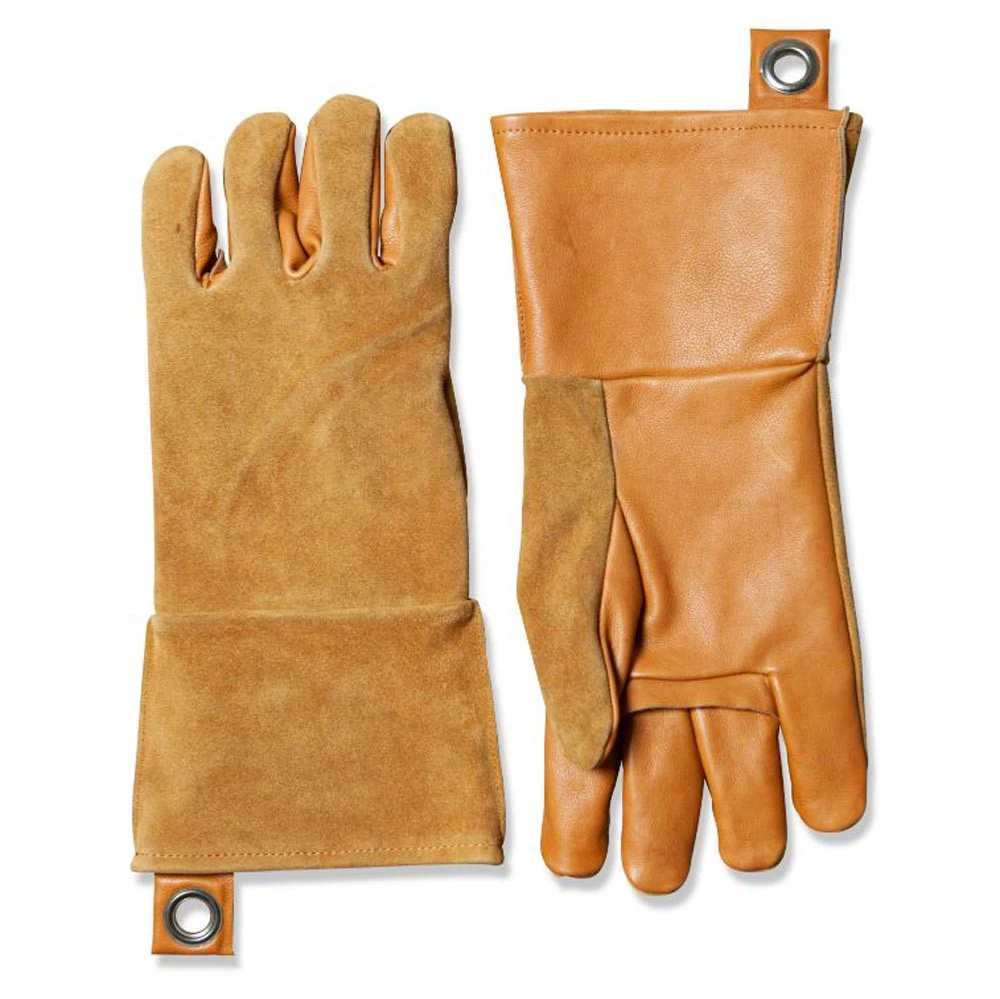Grillhandskar i ljust läder - 2 st. | Etanolkamin-shop.se | Utomhus matlagningstillbehör , Grilltillbehör