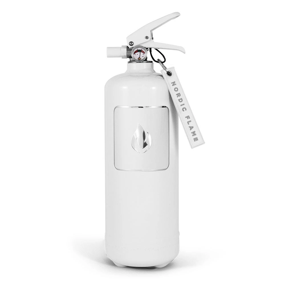 Vit Brandsläckare 2 kg - Klassisk Nordic Flame  | Etanolkamin-shop.se | Tillbehör för etanolkaminer