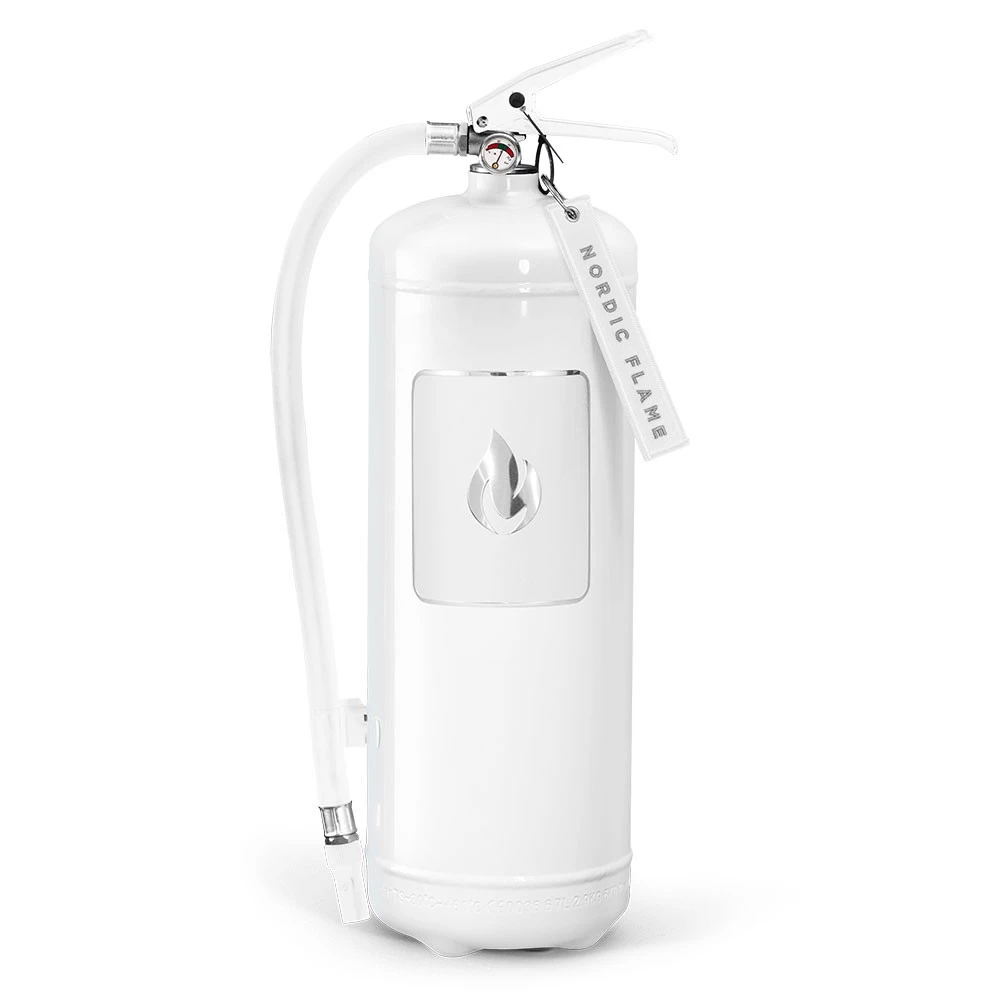 Vit Brandsläckare 6 kg - Klassisk Nordic Flame  | Etanolkamin-shop.se | Tillbehör för etanolkaminer