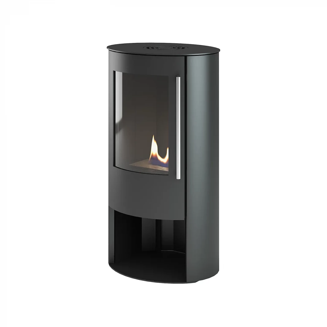 TermaTech - 20Bazic R - Fristående Etanolkamin - Svart etanolkamin - Glasdörr