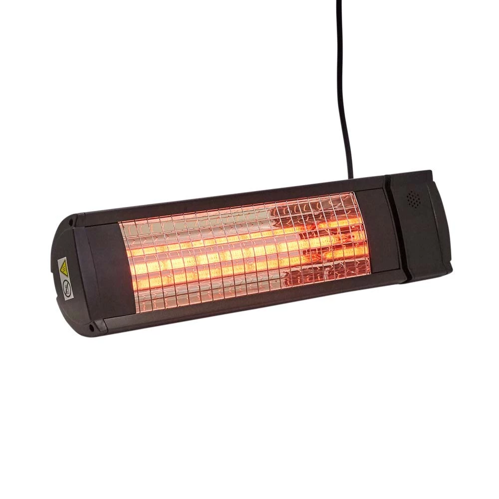 Terrassvärmare HEAT1 high-line 1500W svart HEAT1  | Etanolkamin-shop.se | Väggmonterad elektrisk terrassvärmare