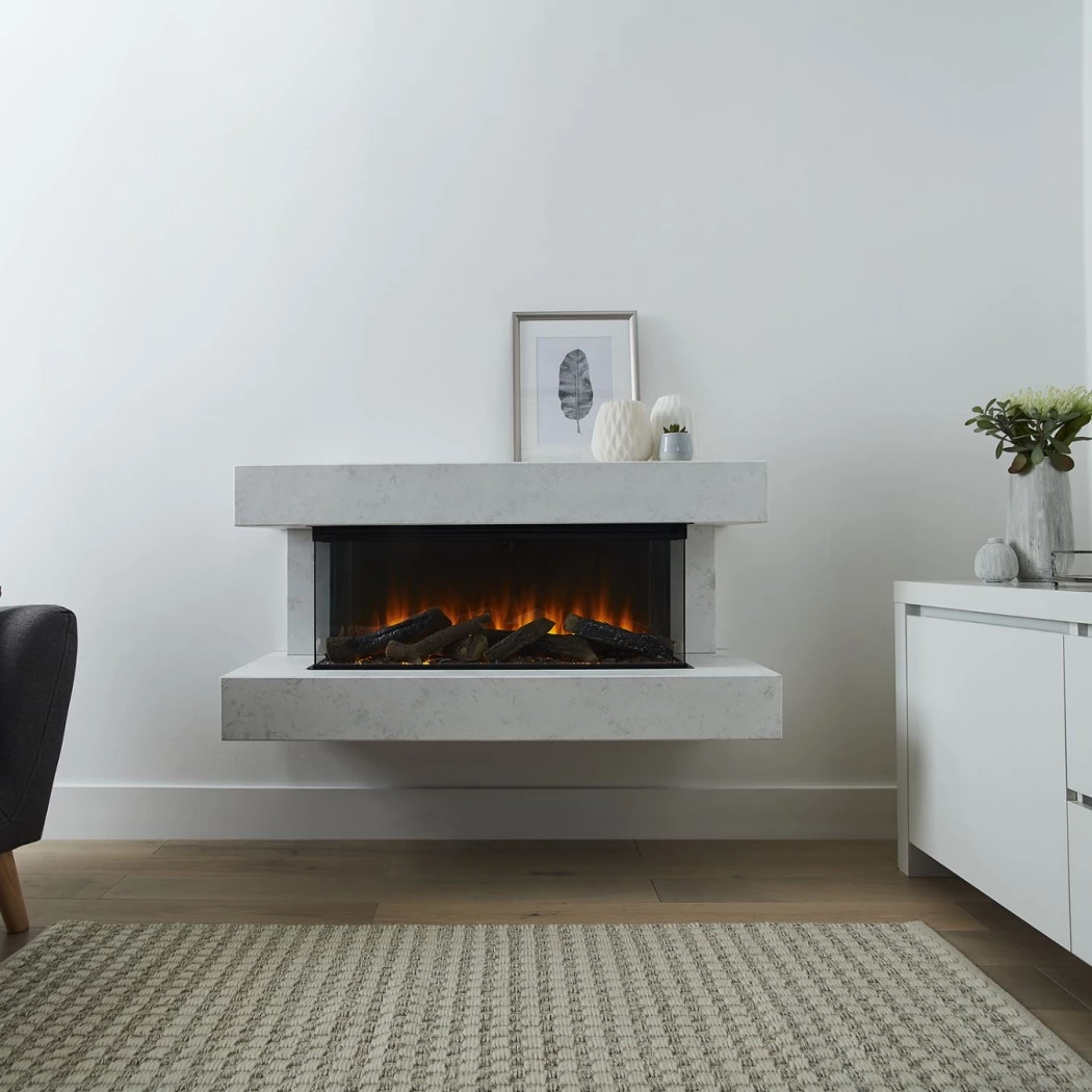 Winchester 870 Electric Fireplace Insert - elektrisk öppen spis från British Fires - med LED-lågeffekt och fjärrkontroll