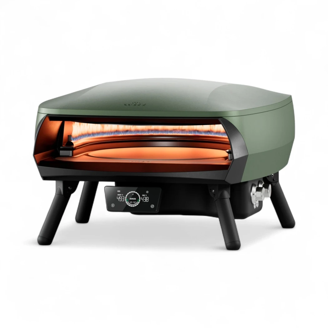 Witt ETNA Rotante Control 16" Gas Pizza Ugn – Grön, Pekskärm, Roterande Sten, 500°C Värme