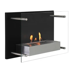 Nevada etanolkamin, en elegant och tidlös kamin med glasfront som väggmonteras.