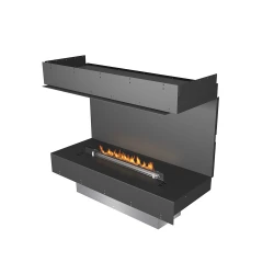 Tresidig Planika Forma kamin för inbyggnad med Prime Fire