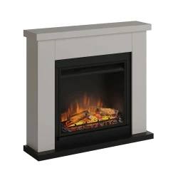 Frode beige elektrisk eldstad med minimalistisk design och 1,5 kW värmeeffekt