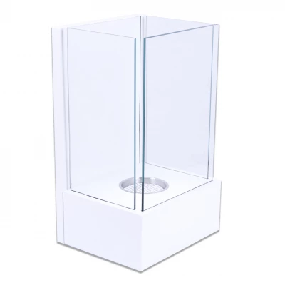 Väggmonterad kamin i rostfrit stål med glaspaneler. Platssparande etanolkamin i modern design for väggmontering. Glaspaneler och vit rostfritt stål gör denna kamin unik och elegant