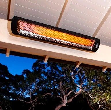 Svart Bromic Tungsten Smart-heat terrassvärmare|Elektrisk Tungsten Smart-Heat elektrisk värmare svart