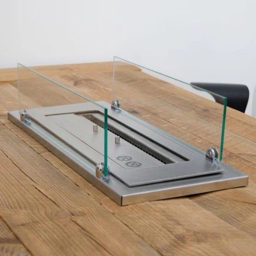 Ram med kant och glas till Superior etanolbränanre 100 cm Stålram med glas till etanolbrännare