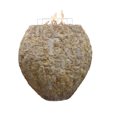 Xaralyns estetiska etanolkamin Shigo i naturstens look Fristående etanolkamin Shigo Fossil