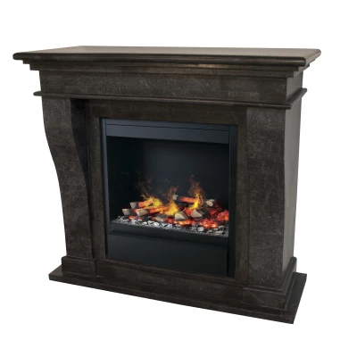 Kreta Fossil Stone Surround opti-myst kamin svart Kreta Fossil Stone Surround opti-myst kamin svart