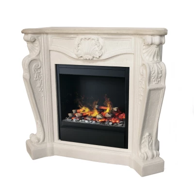 Louis Castle Stone Surround opti-myst kamin vit Louis Castle Stone Surround opti-myst kamin vit