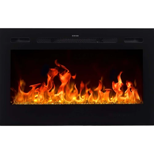Merseyside elektrisk kamin i flera storlekar | Modern kamin Merseyside elkamin - svart