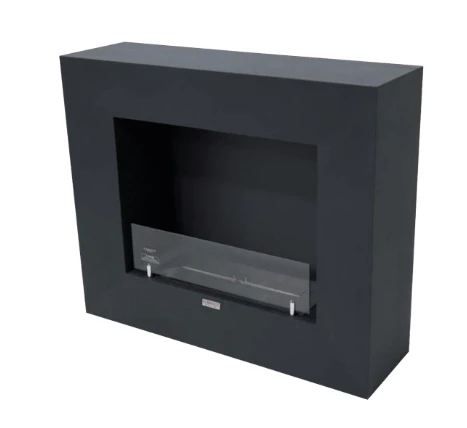 MILANO Bioeldstad – Skiffersvart Väggmodell med Glas, 5 kW MILANO Bioetanol Kamin – Skiffer Svart