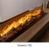 Vivente 100 - 3 sidig elkamin-insats för inbyggnad med ved