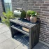 Grillbord av svarta plankor 120 cm för grillning och utomhusmatlagning