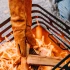 Höfats Grillhandskar i läder - Temperaturbeständiga handskar i svart och beige