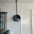 Ottawa svart rund takhängd biokamin 50 cm i diameter