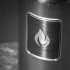 Brandsläckare i polerat stål från Nordic Flame 2 kg