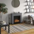 Frode grå elektrisk eldstad med elegant design och 1,5 kW värmeeffekt